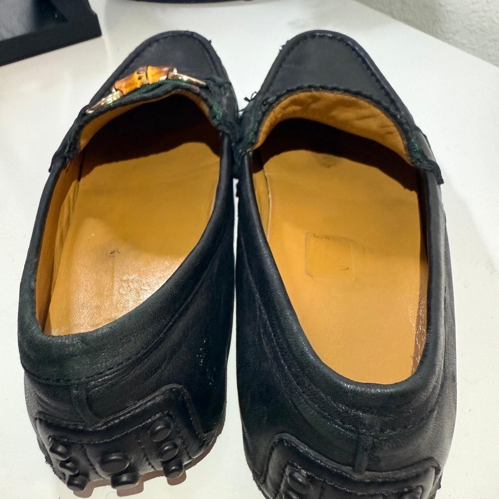 Gucci Black Moccasins women size 5 with Red and Green Accents - Picture 5 of 6